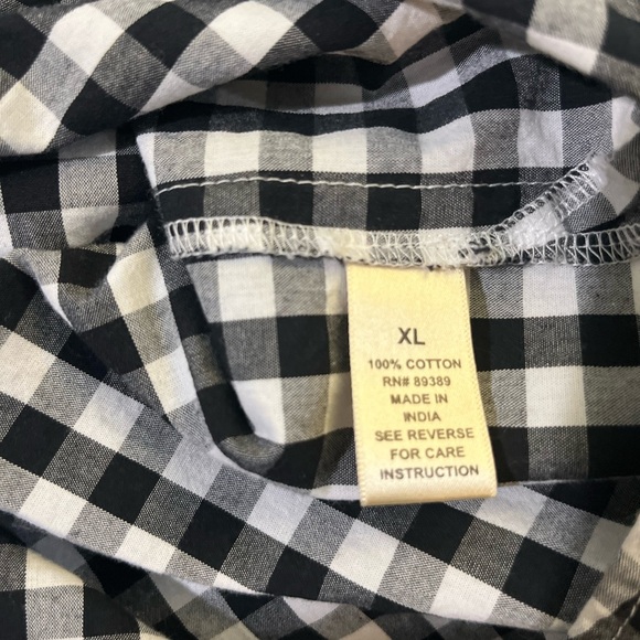 STUDIO WEST APPAREL BLACK AND WHITE GINGHAM SMOCKED FLARE LACE DETAIL SLEEVES - Picture 14 of 16